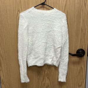 Free Press Fuzzy Soft White Sweater